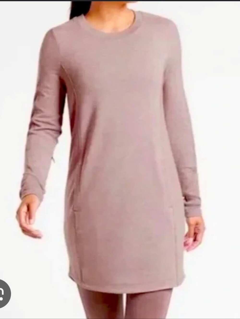 Athleta Dusty Rose Long Sleeve Sweatshirt Dress